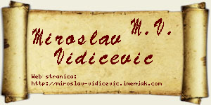 Miroslav Vidičević vizit kartica